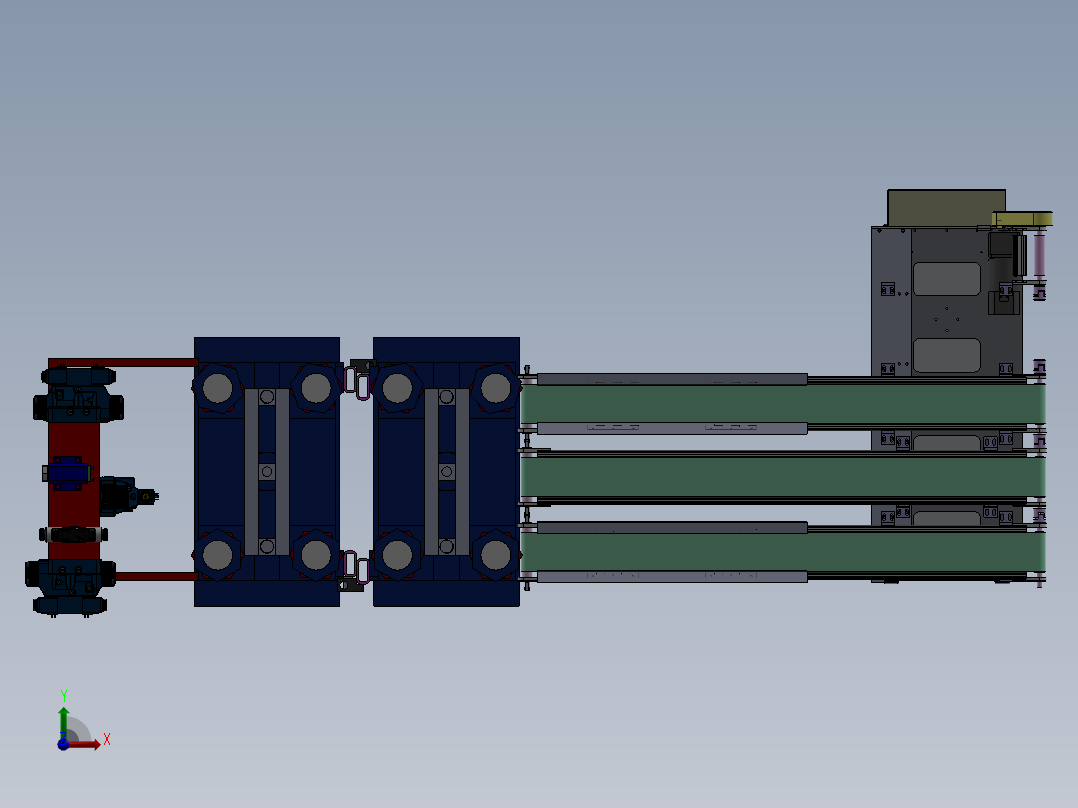 机制双排砖生产设备sw17可编辑前视图