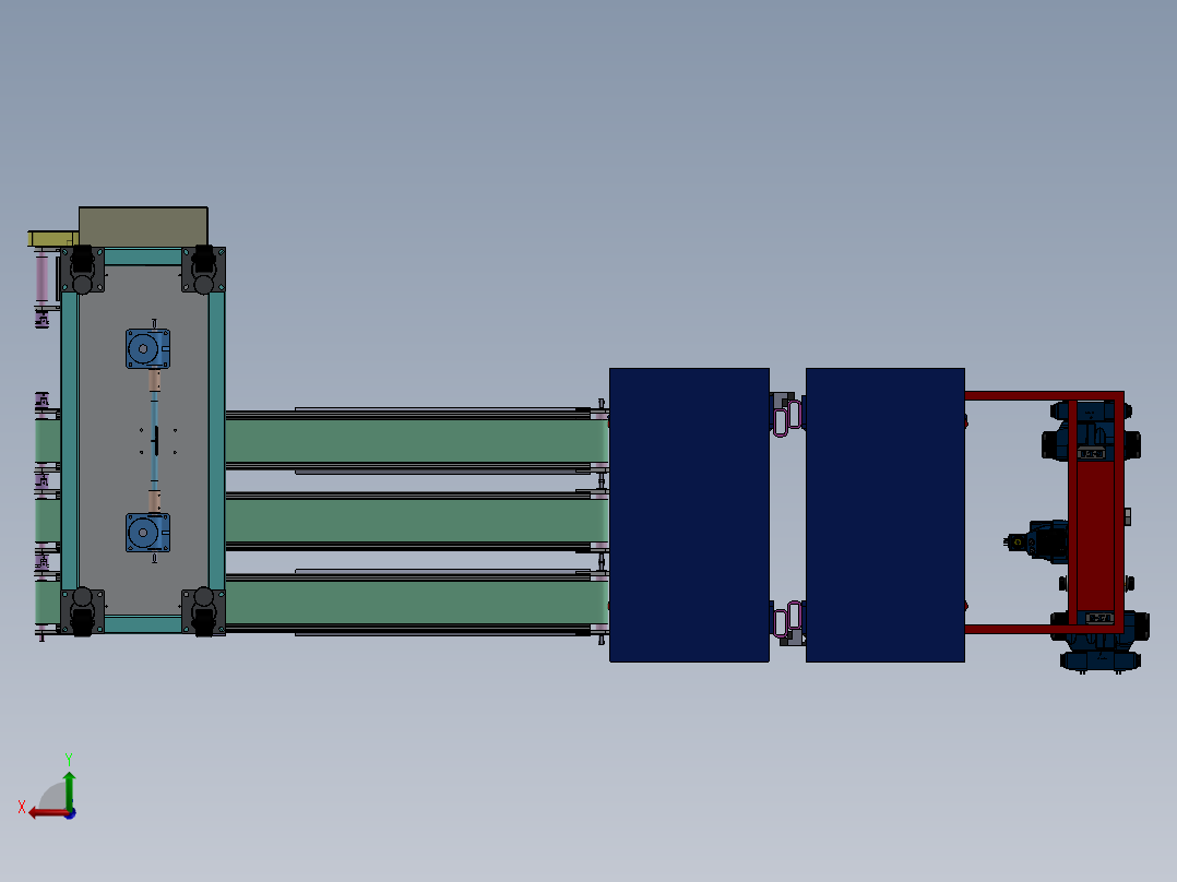机制双排砖生产设备sw17可编辑后视图