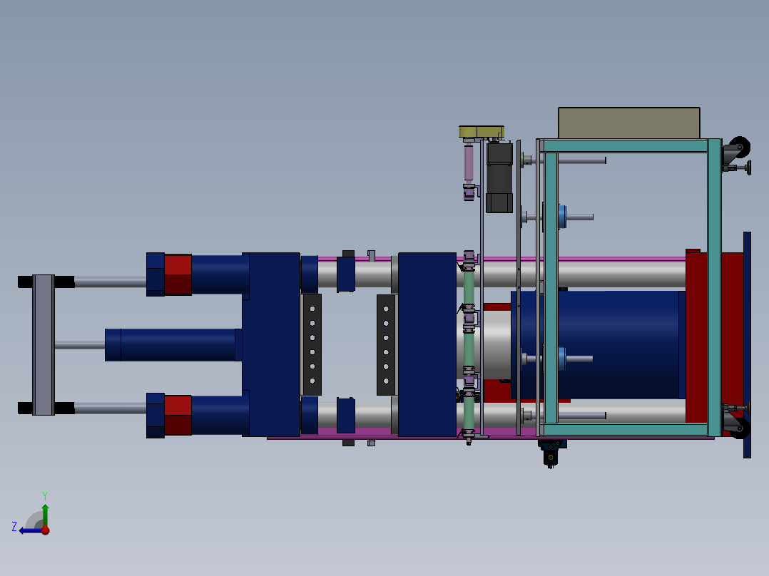 机制双排砖生产设备sw17可编辑右视图