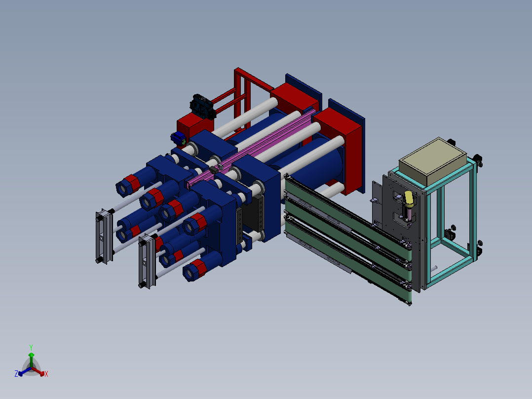 机制双排砖生产设备sw17可编辑正等轴测图