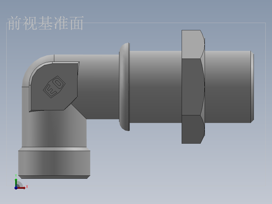 直角过板接头、6C9-22LN前视图