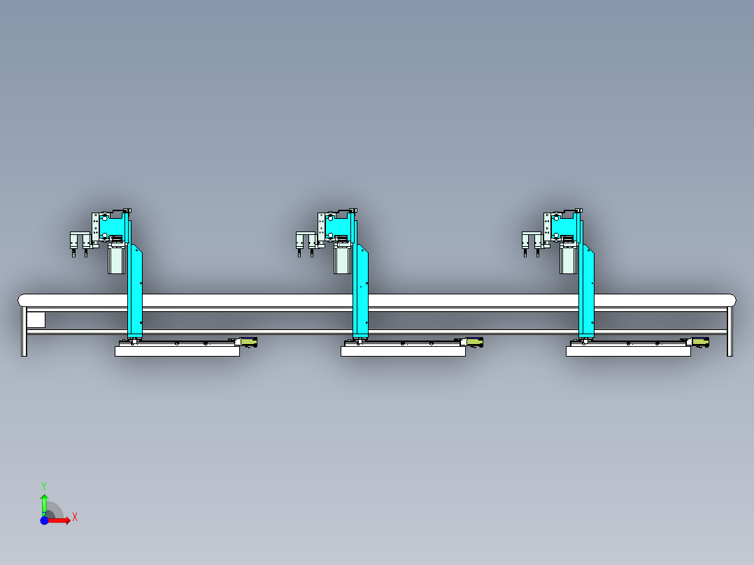 物料的自动化运输与分拣机构前视图