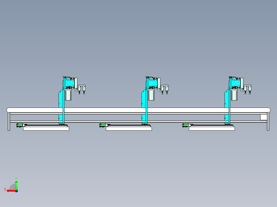 物料的自动化运输与分拣机构后视图