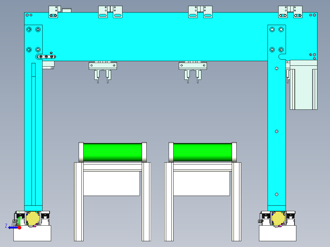 物料的自动化运输与分拣机构右视图