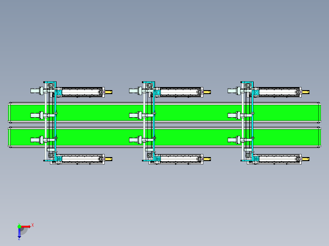 物料的自动化运输与分拣机构俯视图