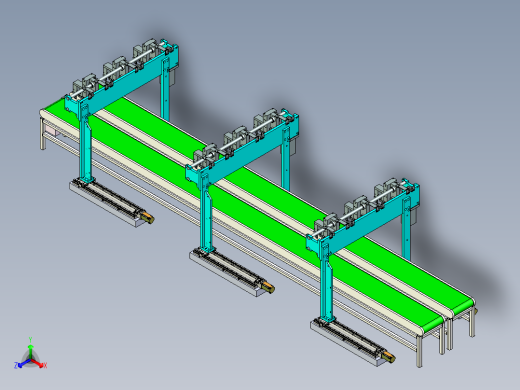 物料的自动化运输与分拣机构正等轴测缩略图
