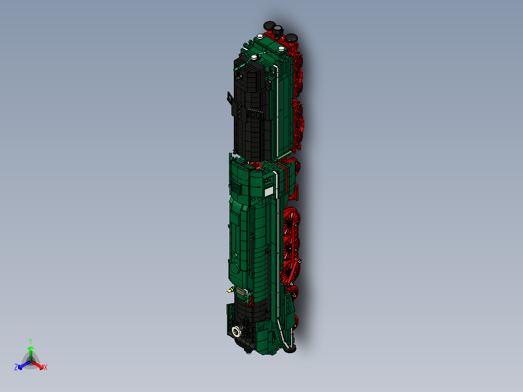火车机车列车steam-locomotive-with-tender-dr-18-201-模型格式为 stp