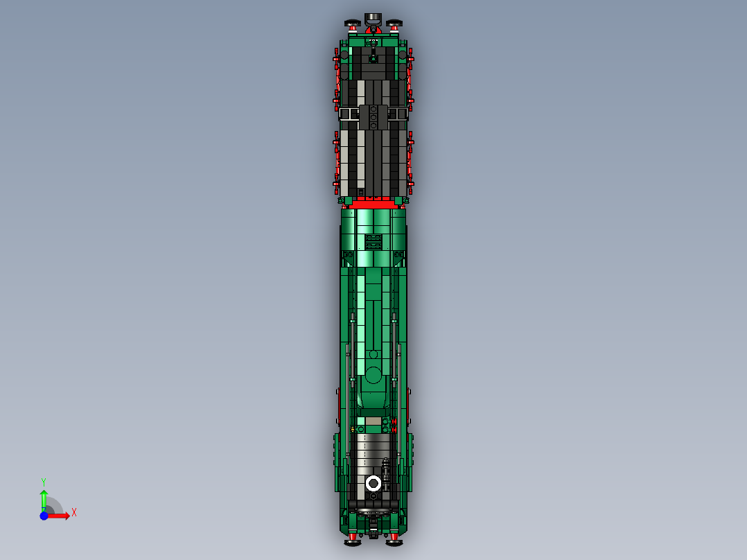 火车机车列车steam-locomotive-with-tender-dr-18-201-模型格式为 stp前视图