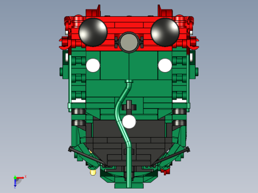 火车机车列车steam-locomotive-with-tender-dr-18-201-模型格式为 stp俯视缩略图