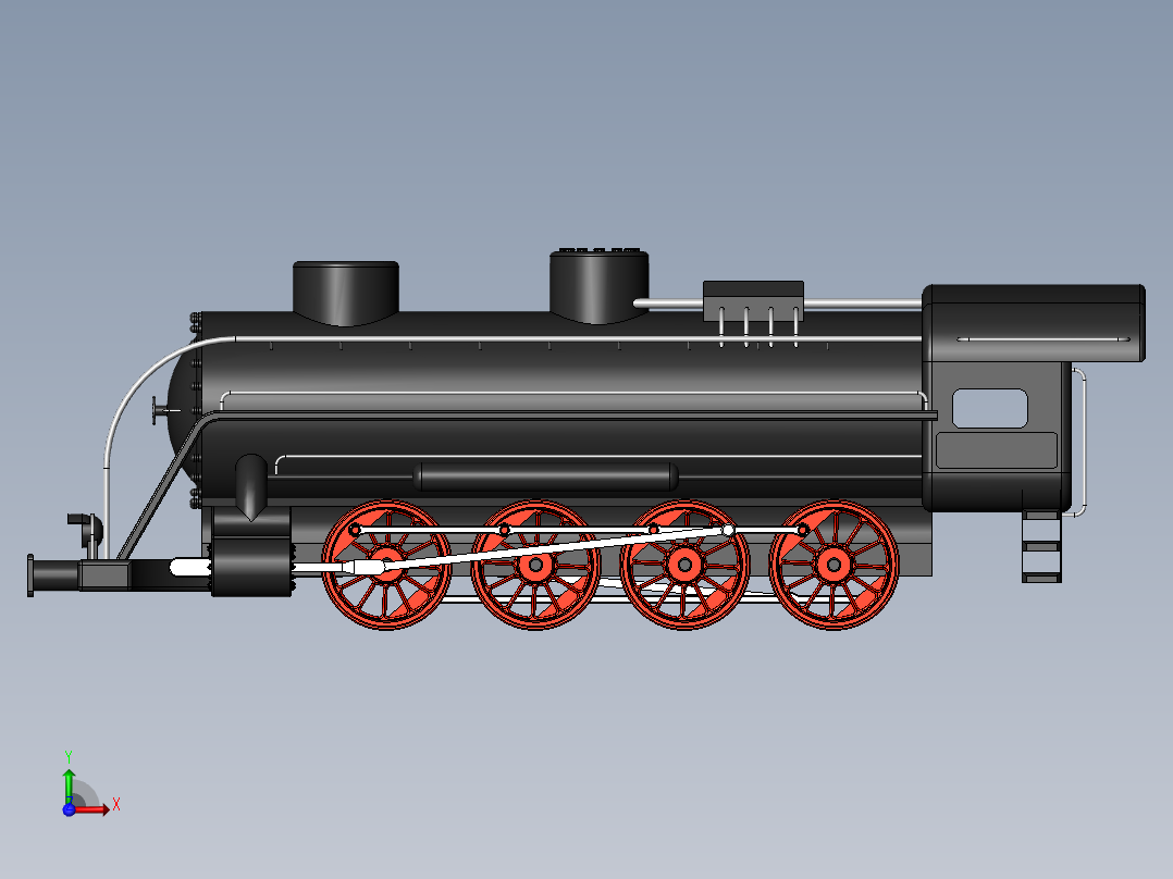 火车机车列车locomotive-10831-模型格式为 sw前视图