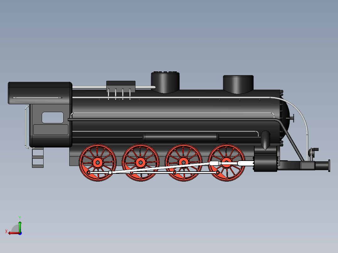 火车机车列车locomotive-10831-模型格式为 sw后视图