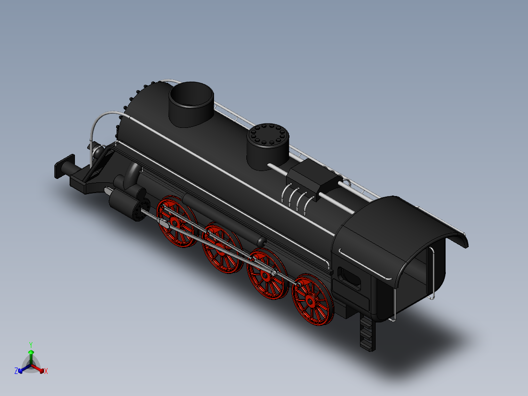 火车机车列车locomotive-10831-模型格式为 sw正等轴测图