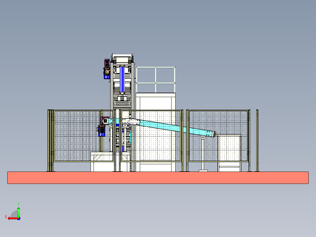 大型立式装袋机设计后视图