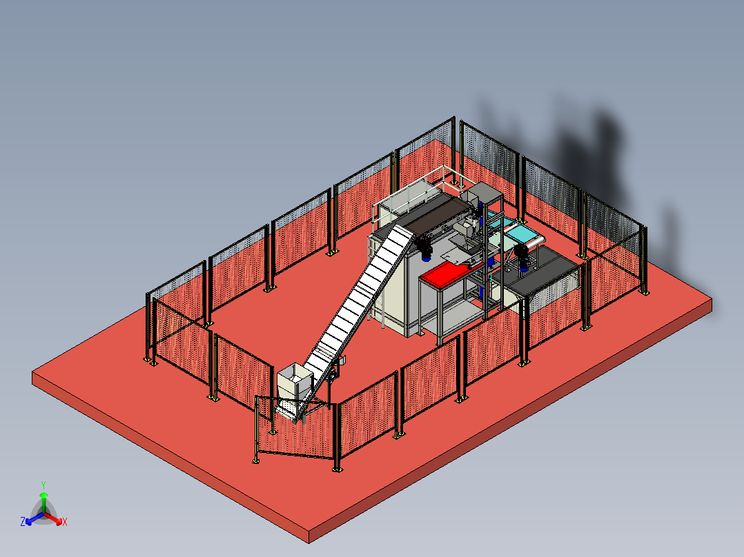 大型立式装袋机设计正等轴测图