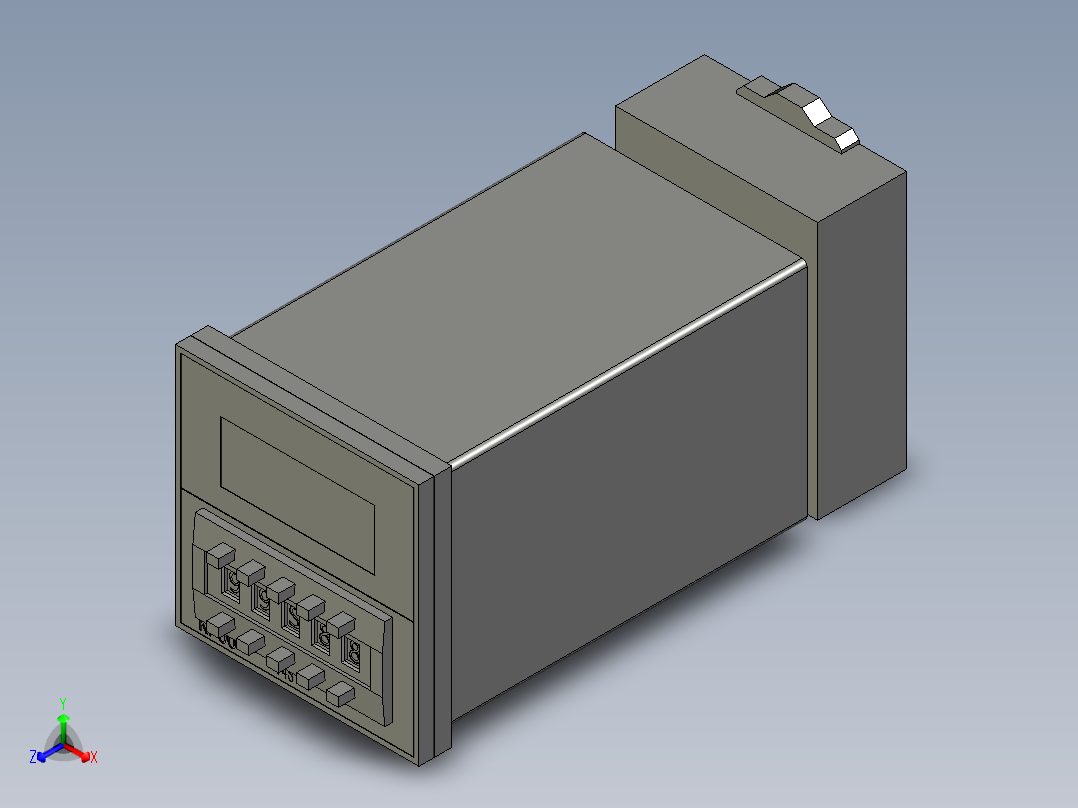 时间继电器开普KPOOT4S-8C-DC24数显时间继电器一开一闭正等轴测图