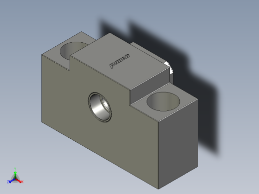丝杠支座组件-固定侧方型-_BAS10正等轴测缩略图