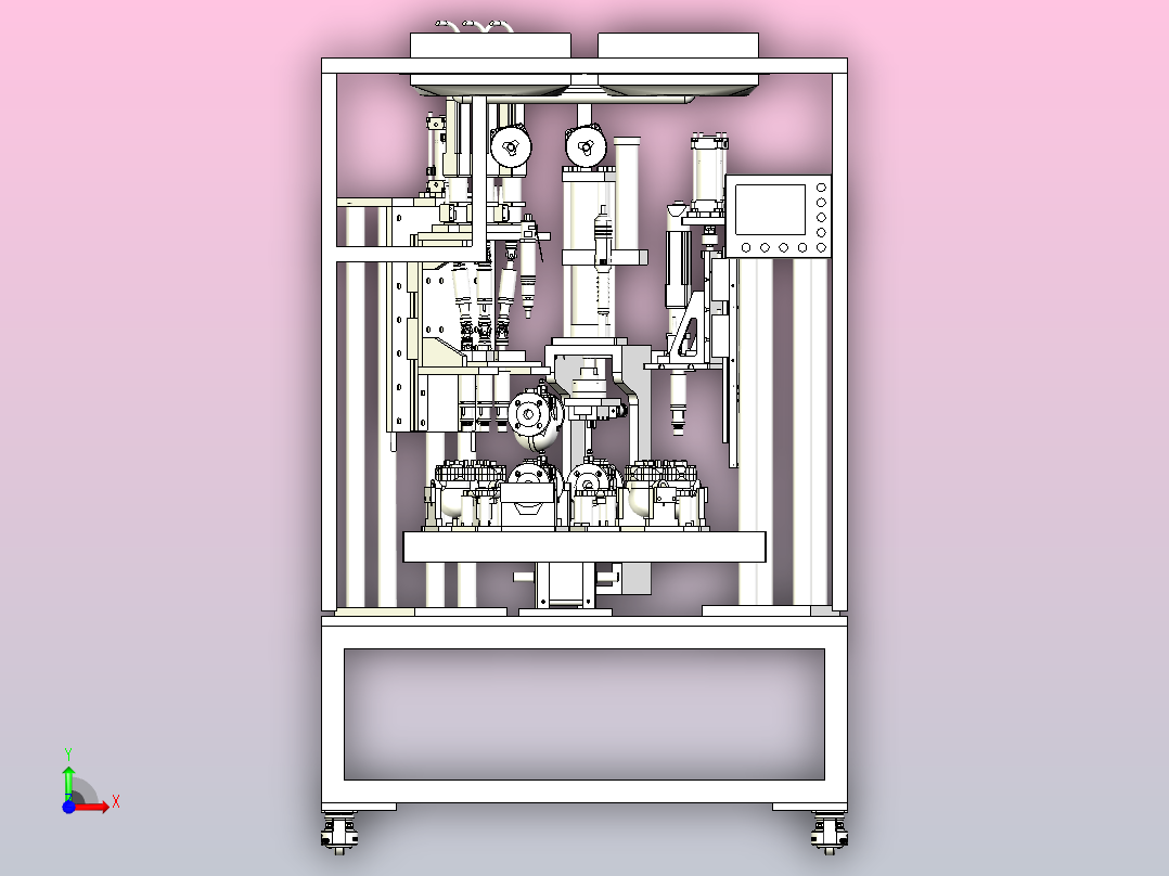 一款自动锁螺丝组装设备模型前视图