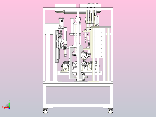 一款自动锁螺丝组装设备模型后视缩略图