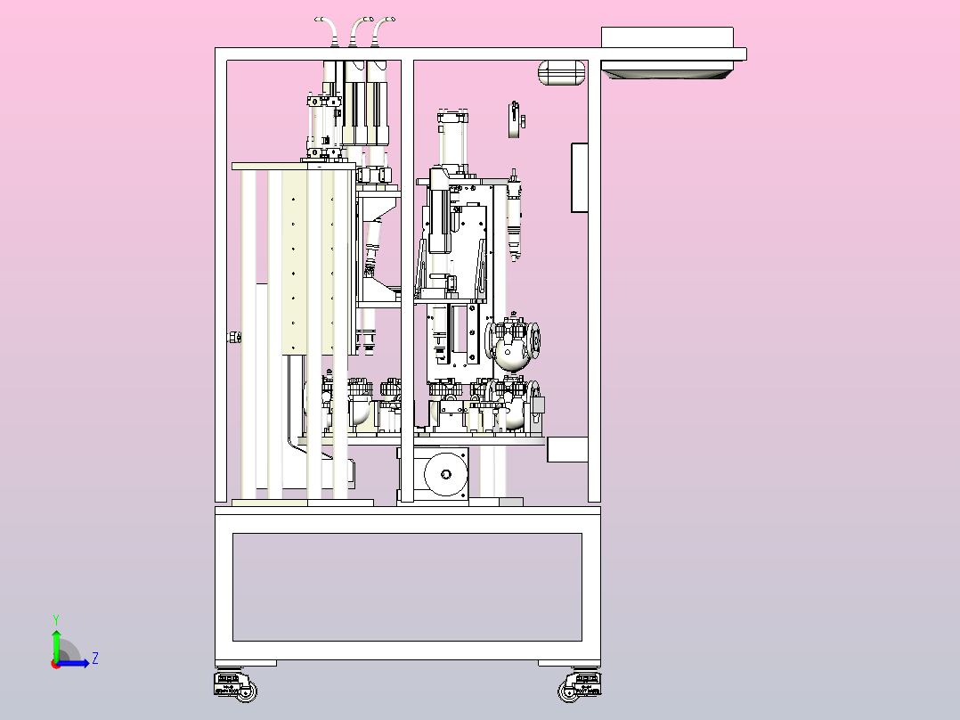 一款自动锁螺丝组装设备模型左视图