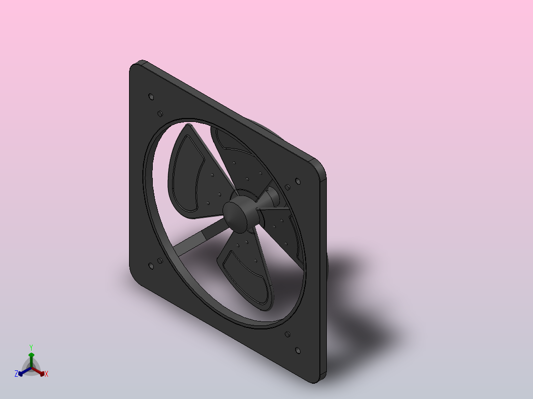 FAD(S)节能方型换气扇[FAD50-4]正等轴测图