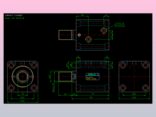 薄型气缸转角下压缸2D-HCF40x20-B