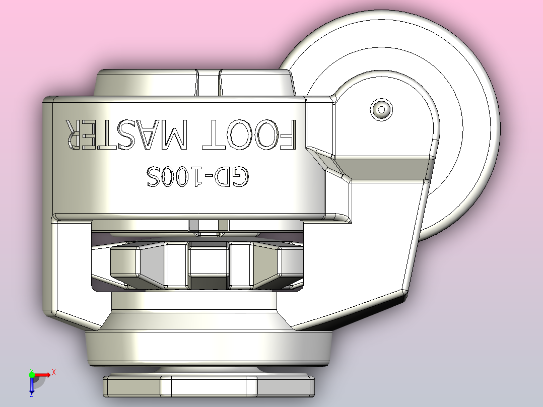 GD-100-S水平调节脚轮[GD-100-S]俯视图