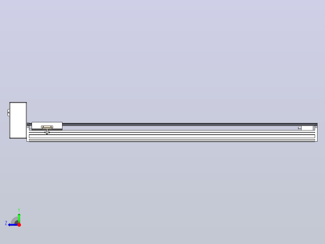 皮带直线轴半封闭可选导轨TPA-HNB-175D-140-L1200-RU-Y-P75-N3右视图