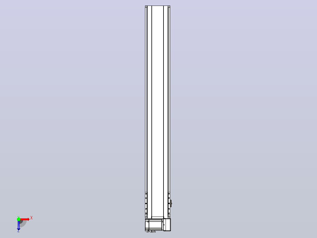 皮带直线轴半封闭可选导轨TPA-HNB-175D-140-L1200-RU-Y-P75-N3俯视图