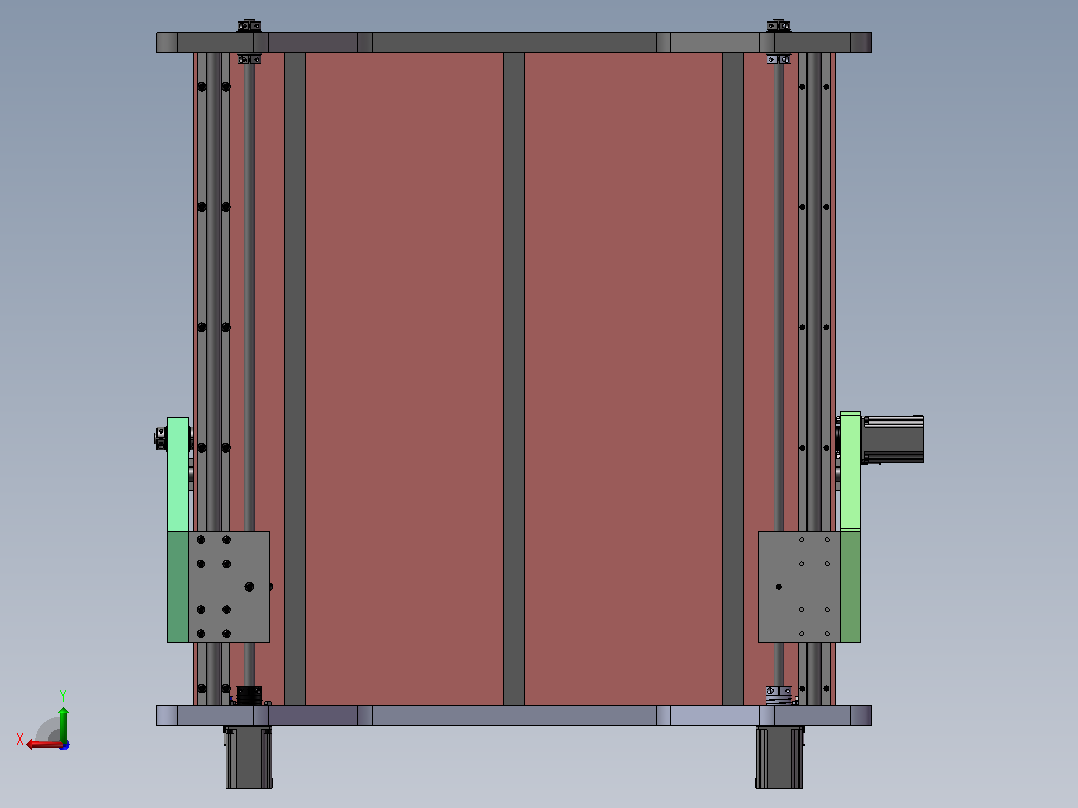 800×800数控铣床模型后视图