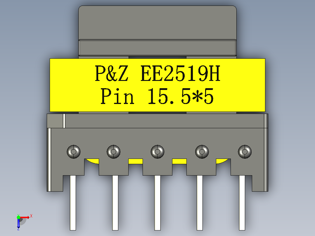 EE2519水平变压器5+5俯视图