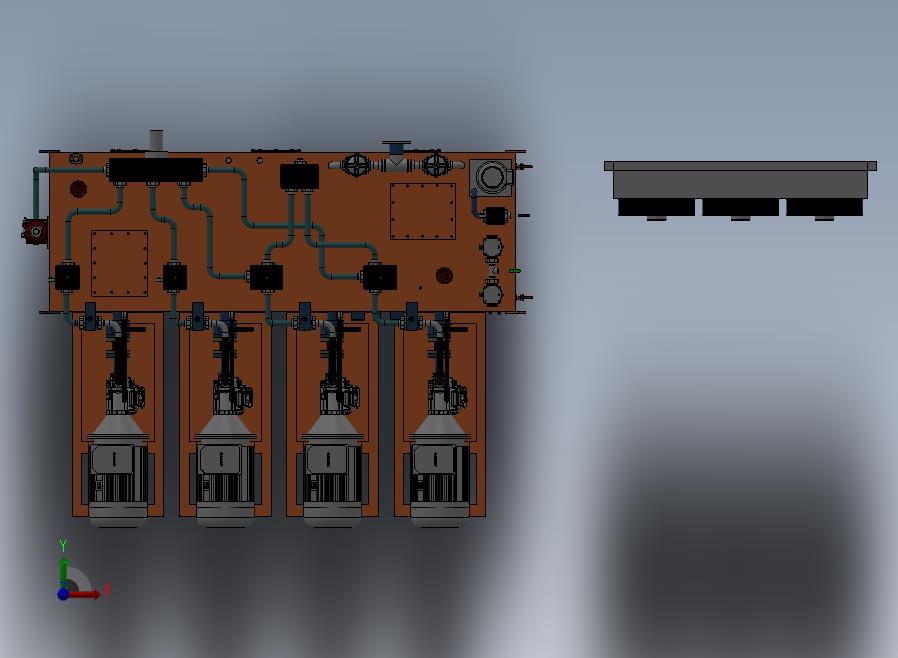 B12-废料压力液压装置设计模型前视图