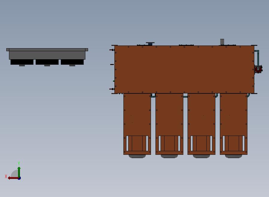 B12-废料压力液压装置设计模型后视图