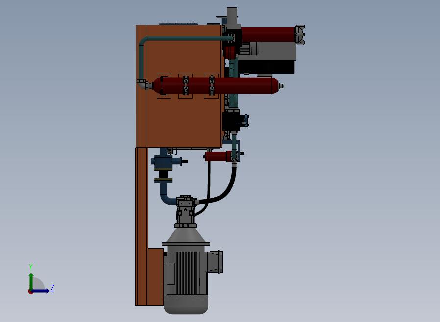 B12-废料压力液压装置设计模型左视图