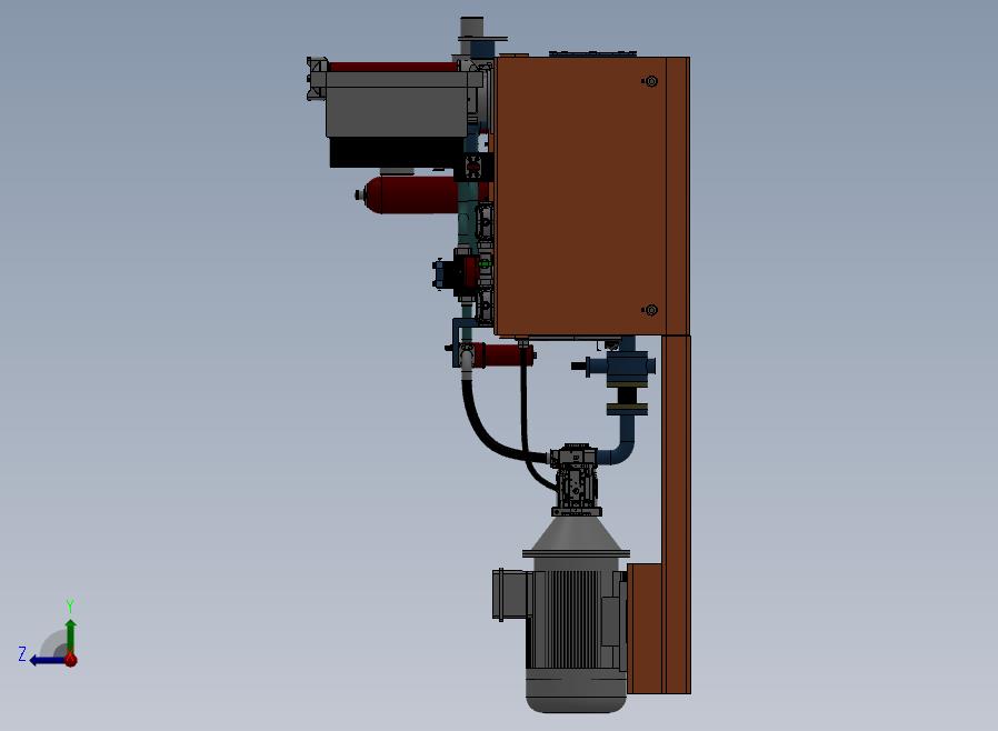B12-废料压力液压装置设计模型右视图