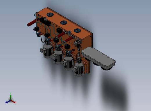 B12-废料压力液压装置设计模型正等轴测缩略图