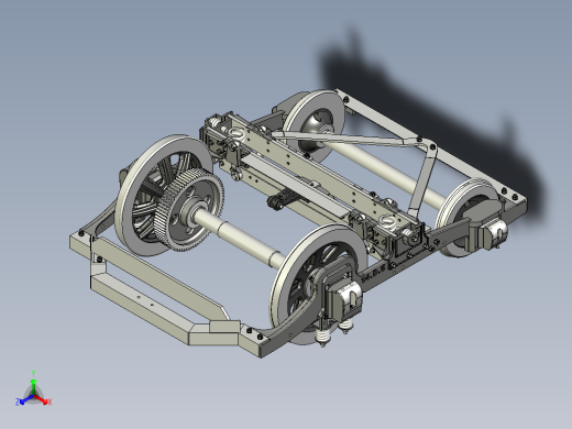 14-D-5牵引力转向架3D模型图纸 STP格式主视缩略图