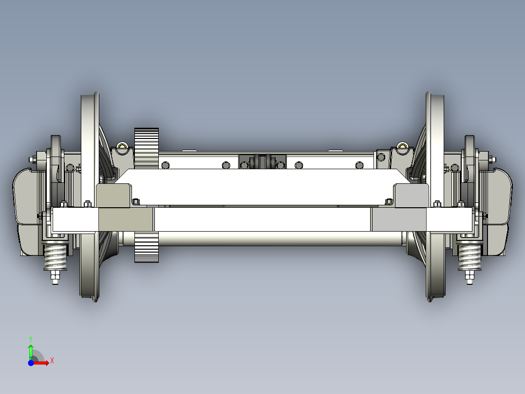14-D-5牵引力转向架3D模型图纸 STP格式前视图