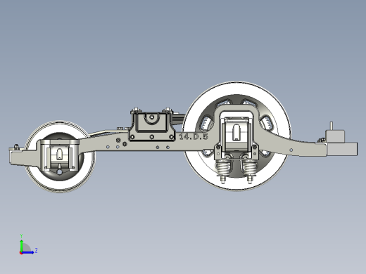 14-D-5牵引力转向架3D模型图纸 STP格式左视缩略图