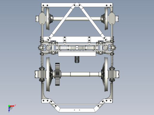 14-D-5牵引力转向架3D模型图纸 STP格式俯视缩略图