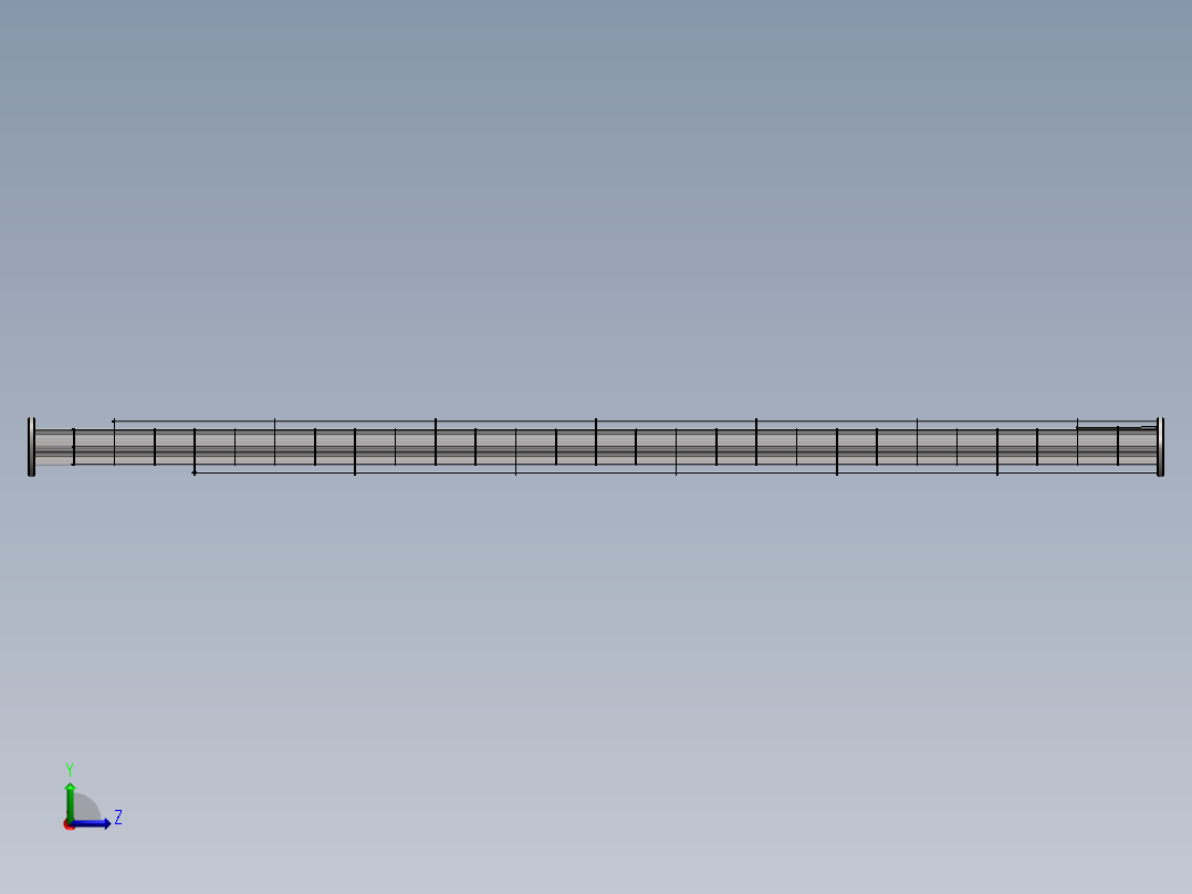 全热交换器顶部单元3D模型左视图