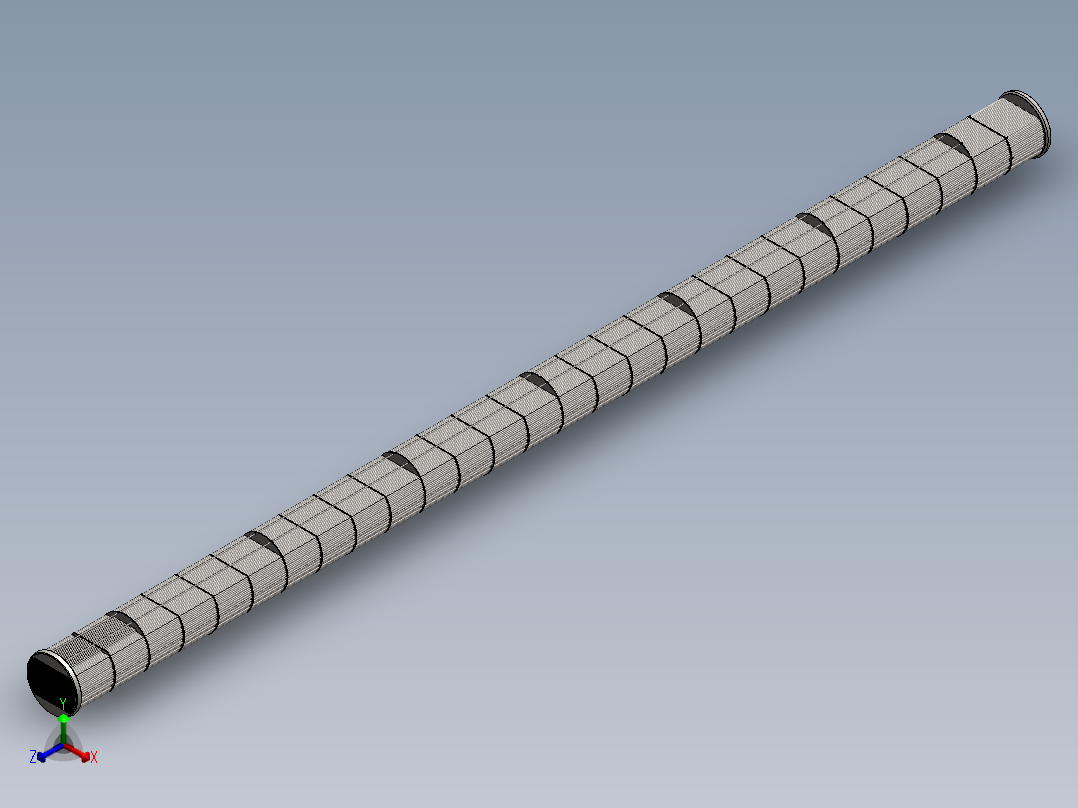 全热交换器顶部单元3D模型正等轴测图