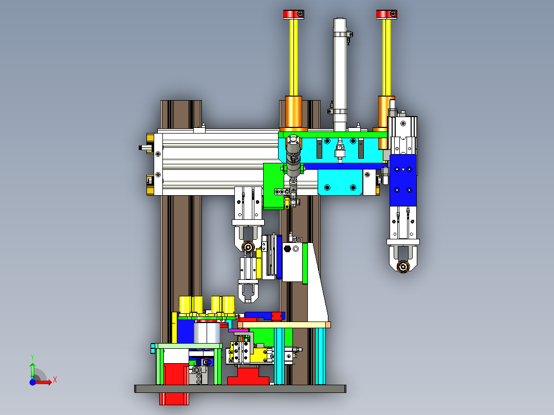 电机转子检测移栽设备3D模型图纸 STEP格式前视图