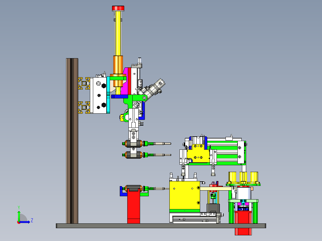 电机转子检测移栽设备3D模型图纸 STEP格式左视图
