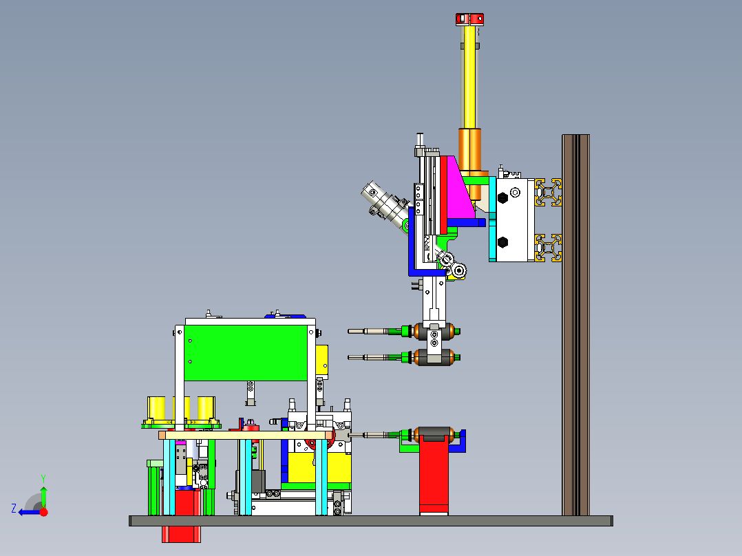 电机转子检测移栽设备3D模型图纸 STEP格式右视图