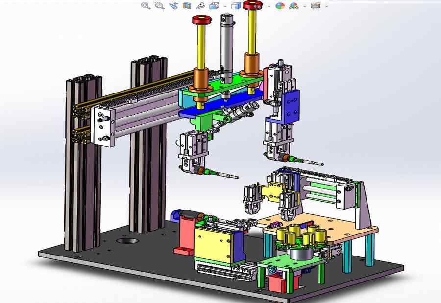 电机转子检测移栽设备3D模型图纸 STEP格式