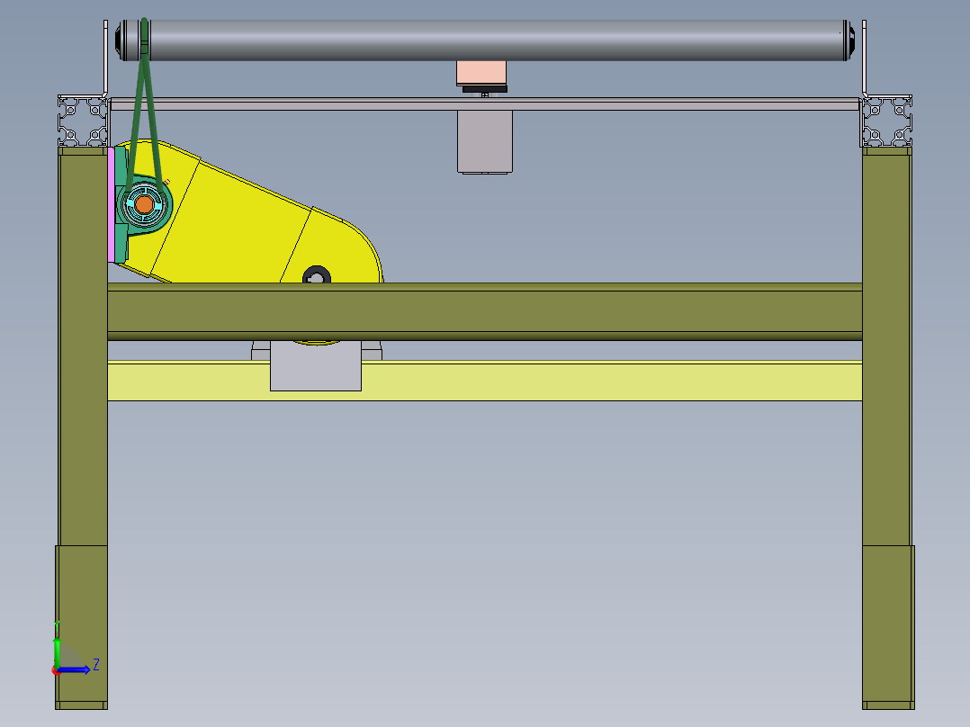 O带滚筒线后视图
