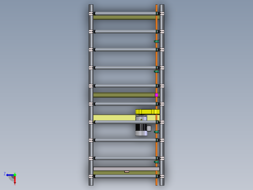 O带滚筒线俯视图