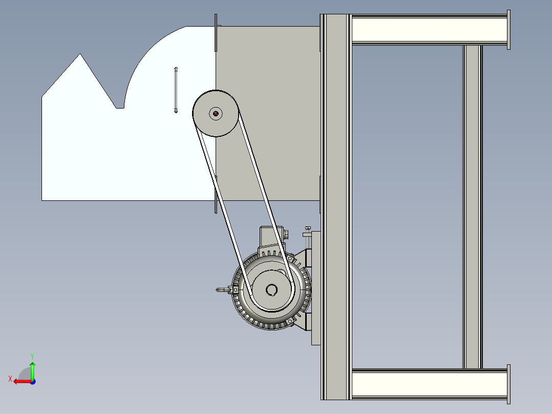 塑料粉破碎机3d图纸 proe三维3d设计图 石膏粉碎机3d图纸三维模型后视图