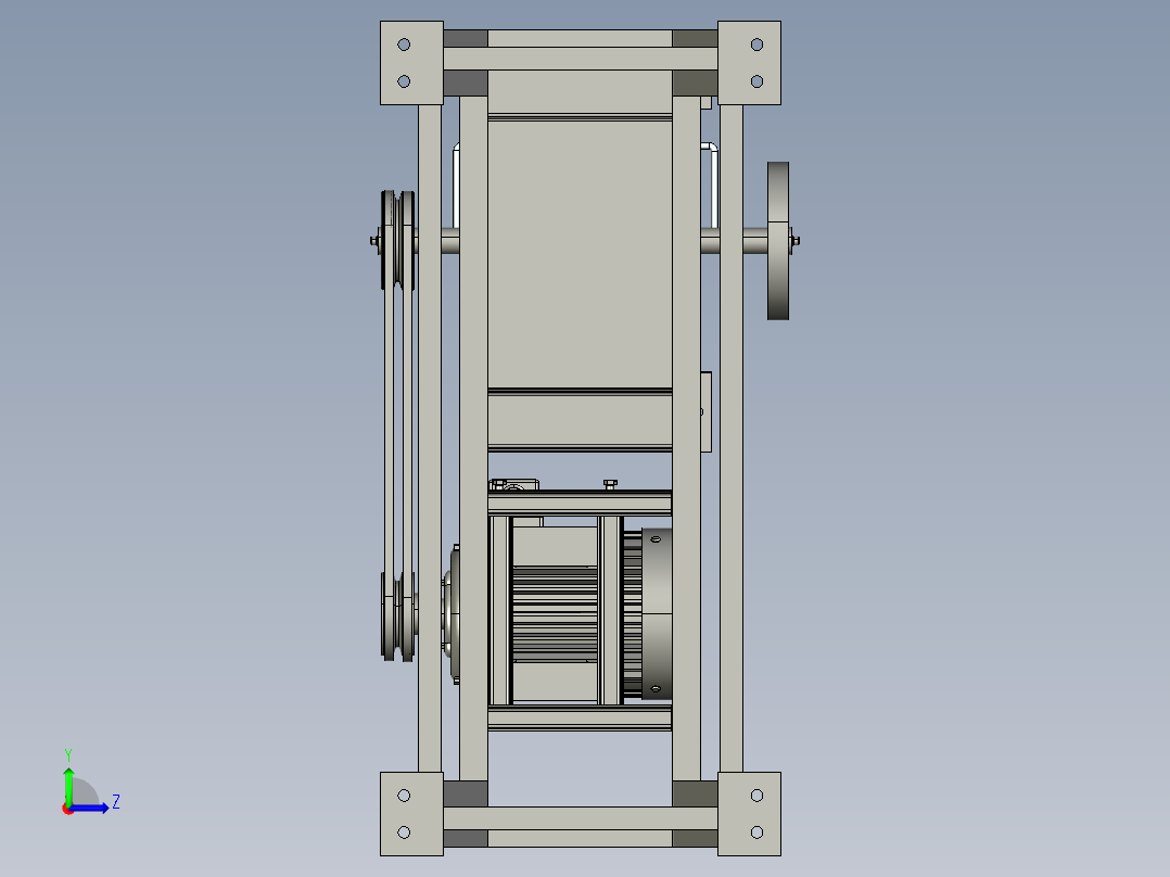 塑料粉破碎机3d图纸 proe三维3d设计图 石膏粉碎机3d图纸三维模型左视图