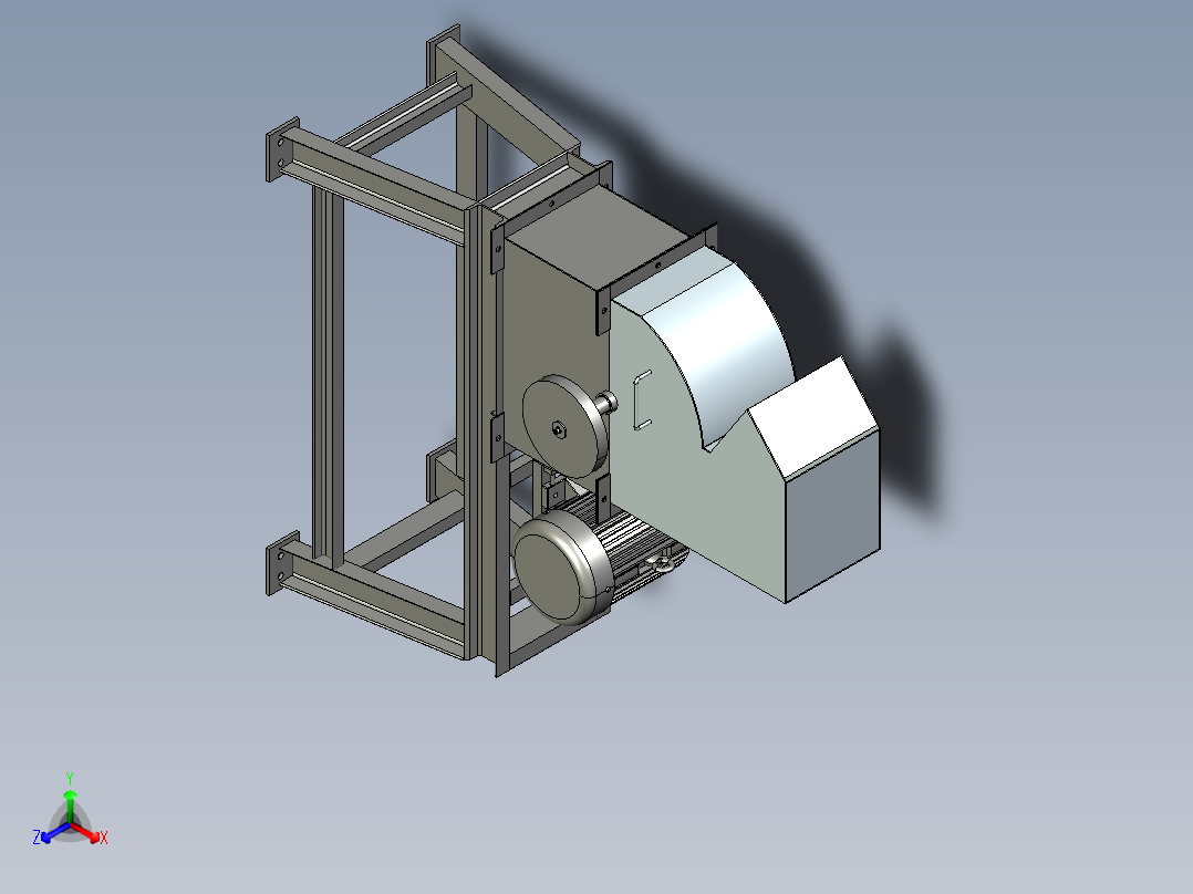 塑料粉破碎机3d图纸 proe三维3d设计图 石膏粉碎机3d图纸三维模型正等轴测图